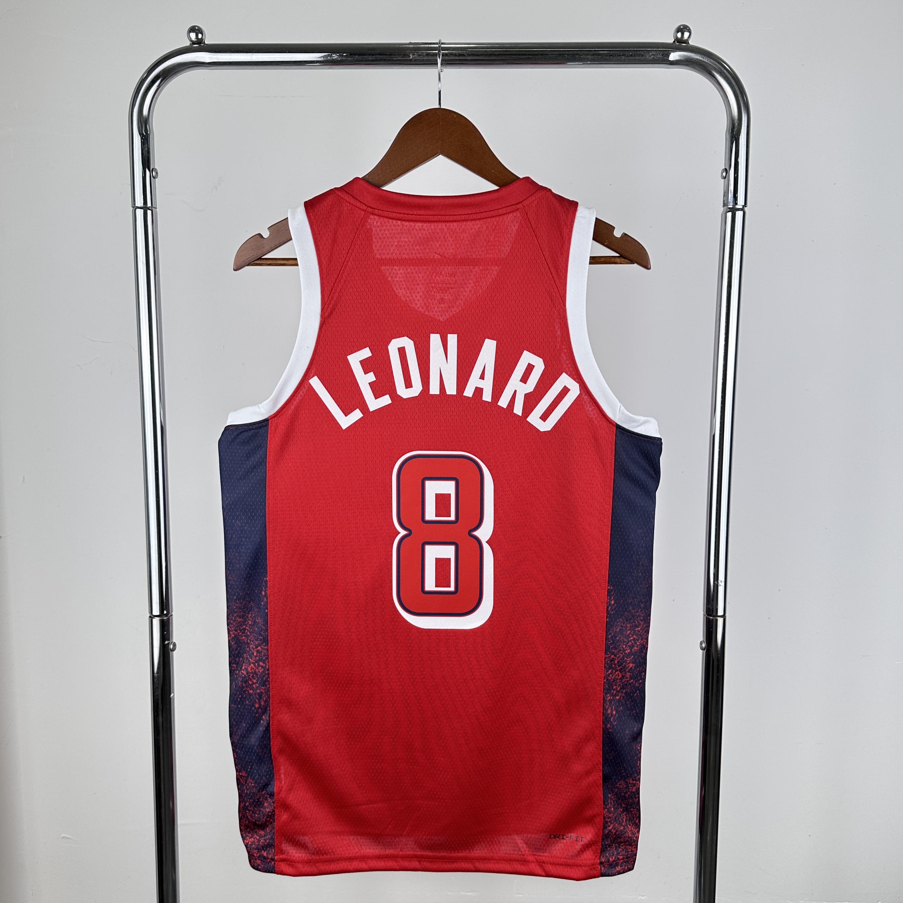 2024 Olympic USA 8 Leonard Red Nike NBA Jersey